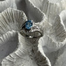 Shiny 925 Sterling Silver Topaz & Beryl Ring Size 7