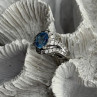 Shiny 925 Sterling Silver Topaz & Beryl Ring Size 7