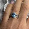 Shiny 925 Sterling Silver Topaz & Beryl Ring Size 7