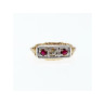 14K YELLOW GOLD RUBIES & DIAMOND RING SIZE 8