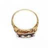 14K Yellow Gold Rubies & Diamond Ring Size 8