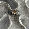 925 Sterling Silver Citrine & Opal & Beryl Ring Size 7