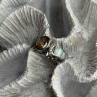 925 Sterling Silver Citrine & Opal & Beryl Ring Size 7