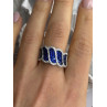 Beautiful 925 Sterling Silver Blue & White Cz Ring Size 10