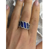 Beautiful 925 Sterling Silver Blue & White Cz Ring Size 10