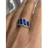Beautiful 925 Sterling Silver Blue & White Cz Ring Size 10