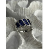 Beautiful 925 Sterling Silver Blue & White Cz Ring Size 10