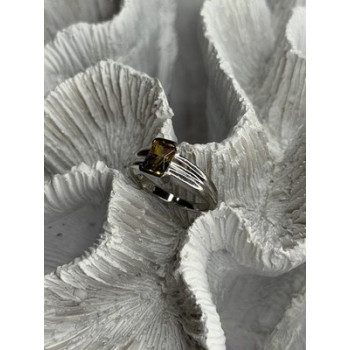 Elegant 925 Sterling Silver Citrine Ring Size 5