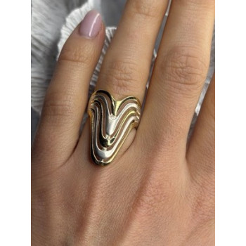 Aesthetic 925 Sterling Silver Gold Plated Part Ring Size 6