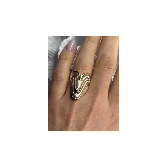 Aesthetic 925 Sterling Silver Gold Plated Part Ring Size 6