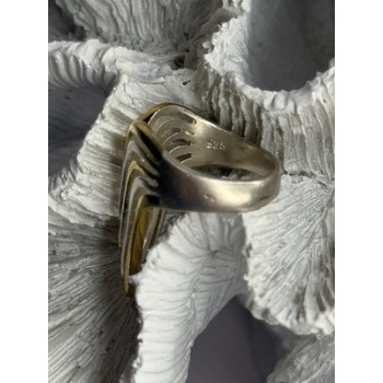 Aesthetic 925 Sterling Silver Gold Plated Part Ring Size 6
