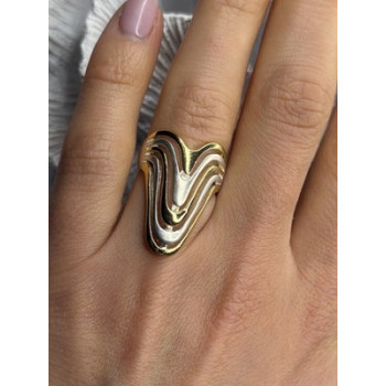 Aesthetic 925 Sterling Silver Gold Plated Part Ring Size 6