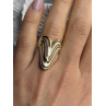 Aesthetic 925 Sterling Silver Gold Plated Part Ring Size 6