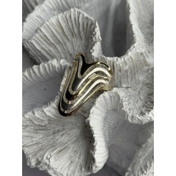 Aesthetic 925 Sterling Silver Gold Plated Part Ring Size 6