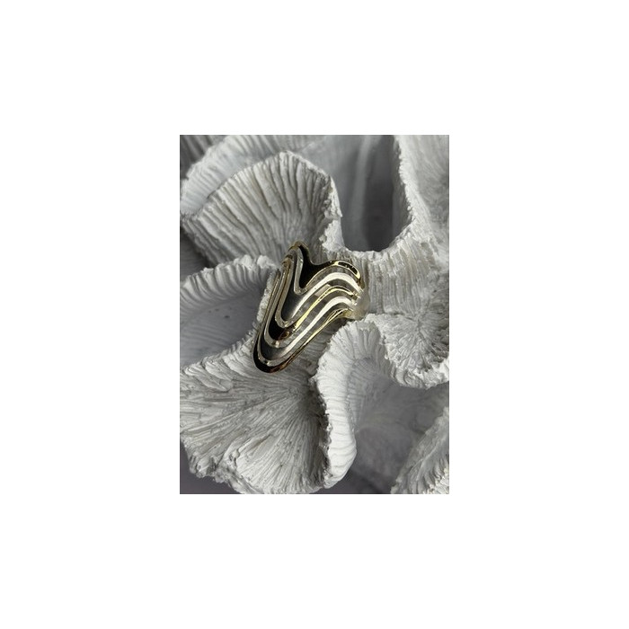 Aesthetic 925 Sterling Silver Gold Plated Part Ring Size 6