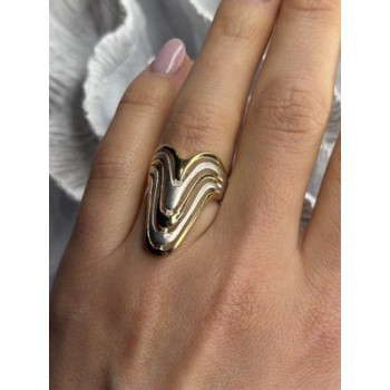 Aesthetic 925 Sterling Silver Gold Plated Part Ring Size 6