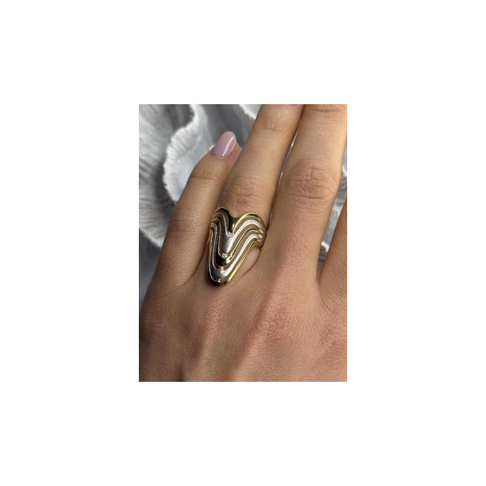 Aesthetic 925 Sterling Silver Gold Plated Part Ring Size 6