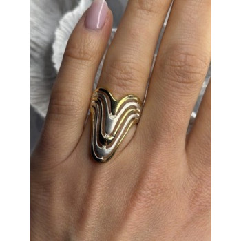 Aesthetic 925 Sterling Silver Gold Plated Part Ring Size 6