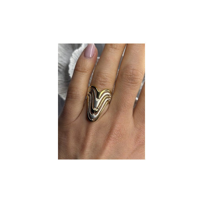 Aesthetic 925 Sterling Silver Gold Plated Part Ring Size 6