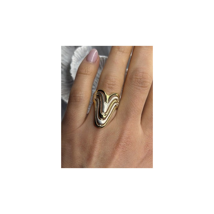 Aesthetic 925 Sterling Silver Gold Plated Part Ring Size 6