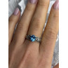 925 Sterling Silver Blue Topaz Ring Size 8