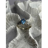 925 Sterling Silver Blue Topaz Ring Size 8