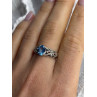 925 Sterling Silver Blue Topaz Ring Size 8
