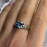 925 Sterling Silver Blue Topaz Ring Size 8