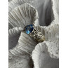925 Sterling Silver Blue Topaz Ring Size 8