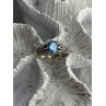 925 Sterling Silver Blue Topaz Ring Size 8