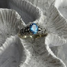 925 Sterling Silver Blue Topaz Ring Size 8