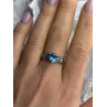 925 Sterling Silver Blue Topaz Ring Size 8