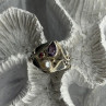 Vintage 925 Sterling Silver Pearl & Amethyst & Garnet Ring Size 7