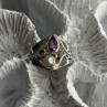 Vintage 925 Sterling Silver Pearl & Amethyst & Garnet Ring Size 7
