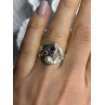 Vintage 925 Sterling Silver Pearl & Amethyst & Garnet Ring Size 7