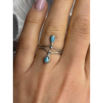 925 Sterling Silver Turquoise Ring Size 6.5