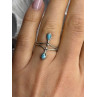 925 Sterling Silver Turquoise Ring Size 6.5
