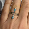 925 Sterling Silver Turquoise Ring Size 6.5