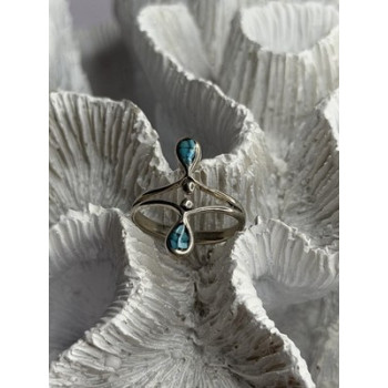 925 Sterling Silver Turquoise Ring Size 6.5