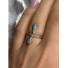 925 Sterling Silver Turquoise Ring Size 6.5