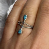 925 Sterling Silver Turquoise Ring Size 6.5
