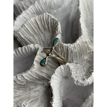 925 Sterling Silver Turquoise Ring Size 6.5