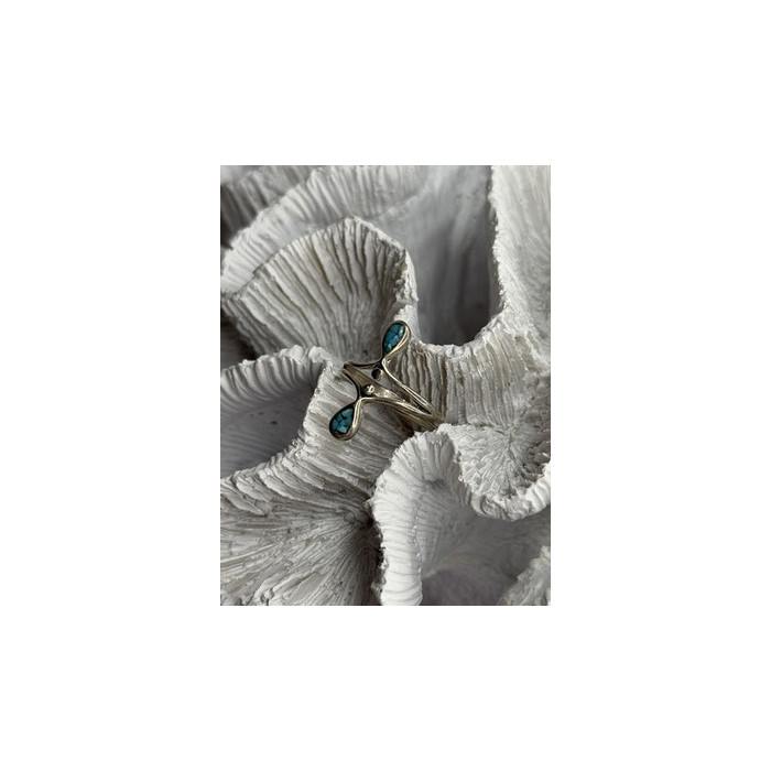 925 Sterling Silver Turquoise Ring Size 6.5