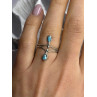 925 Sterling Silver Turquoise Ring Size 6.5