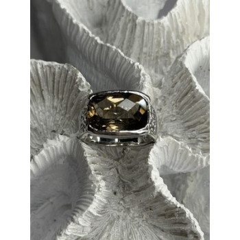 925 Sterling Silver Brown Tourmaline Ring Size 7