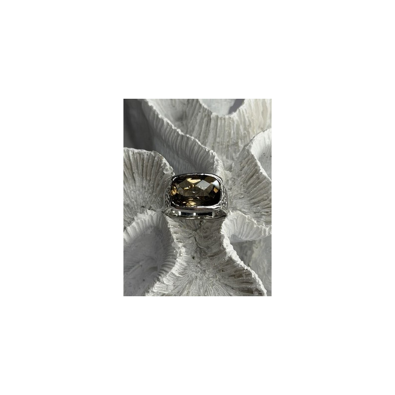 925 Sterling Silver Brown Tourmaline Ring Size 7