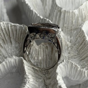 925 Sterling Silver Brown Tourmaline Ring Size 7