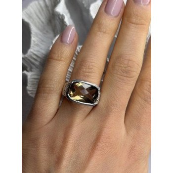 925 Sterling Silver Brown Tourmaline Ring Size 7