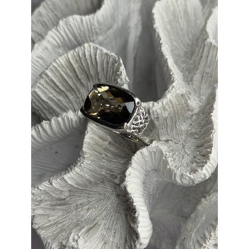 925 Sterling Silver Brown Tourmaline Ring Size 7