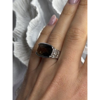 925 Sterling Silver Brown Tourmaline Ring Size 7